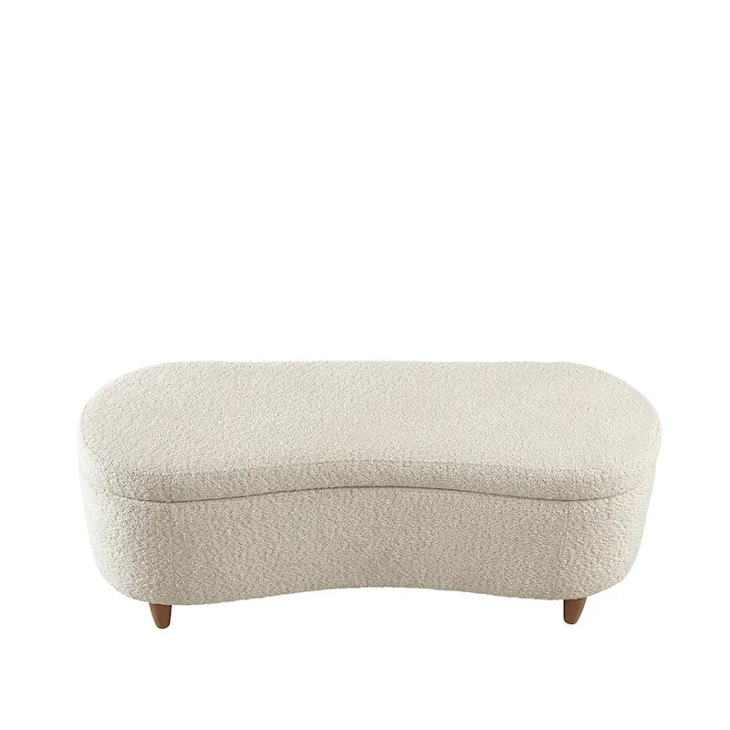 INK+IVY Bailey banc de rangement en bouclette taupe à dessus basculant