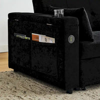 Canapé convertible 54 pouces avec lit gigogne, double assise, fonction relax