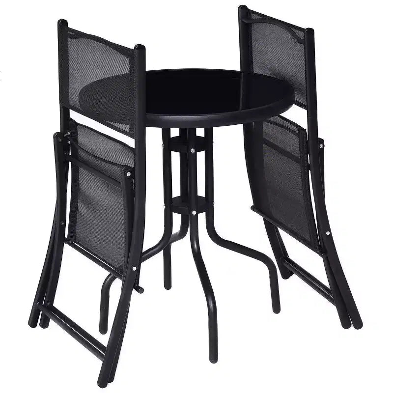 Costway Ensemble bistro 3 pièces - Table de jardin pour arrière-cour, chaises pliantes, mobilier de patio d'extérieur