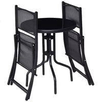 Costway Ensemble bistro 3 pièces - Table de jardin pour arrière-cour, chaises pliantes, mobilier de patio d'extérieur