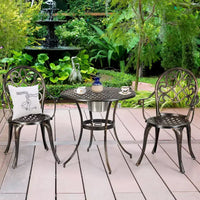 Costway Ensemble de salle à manger 3 pièces en aluminium pour patio avec seau à glace amovible intégré