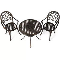 Costway Ensemble de salle à manger 3 pièces en aluminium pour patio avec seau à glace amovible intégré