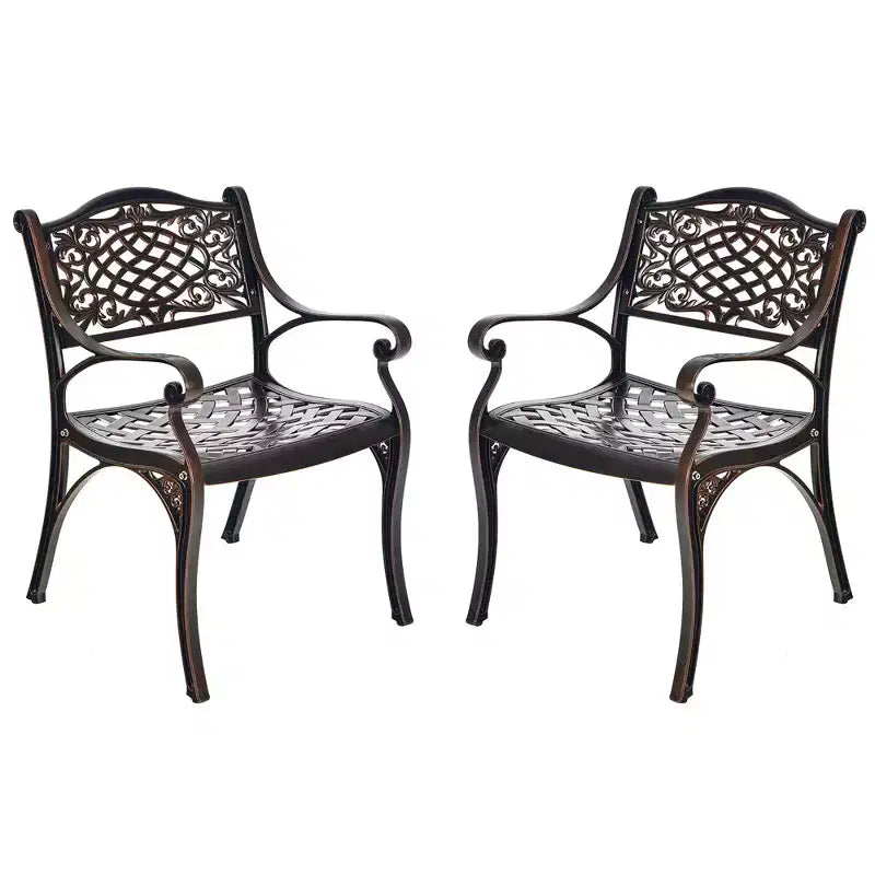 Costway Ensemble bistrot de jardin 3 pièces en aluminium moulé avec table ronde et chaises