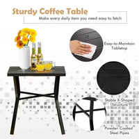 Costway Ensemble bistro de jardin 3 pièces avec fauteuils à bascule, coussins, accoudoirs et table d'appoint rouge