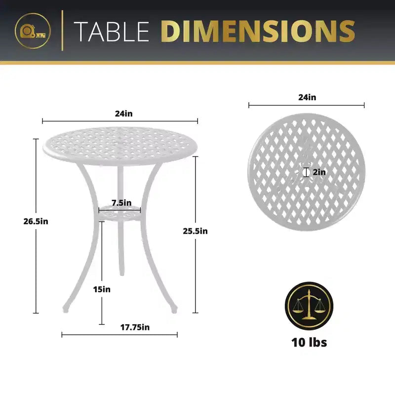 Kinger Home Ekta Ensemble de bistro 3 pièces