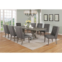 Ensemble de salle à manger extensible gris rustique 9 pièces Best Quality Furniture