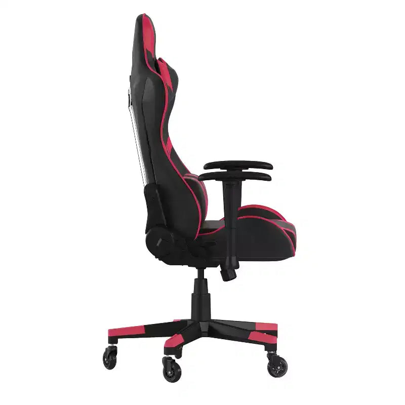 Chaise de bureau de jeu Flash Furniture X20, type baquet, pour ordinateur, réglable, avec dossier inclinable et roulettes transparentes