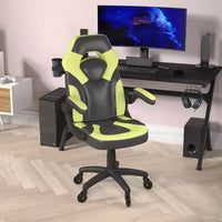Fauteuil de jeu Flash Furniture X10, Chaise de bureau, d'ordinateur ou de PC de course, avec accoudoirs relevables et roulettes transparentes