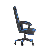 Chaise de jeu Flash Furniture X40, chaise d'ordinateur de course avec dossier et accoudoirs entièrement inclinables et roulettes transparentes, repose-pieds coulissant