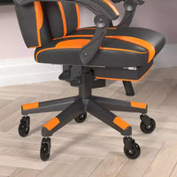 Chaise de jeu Flash Furniture X40, chaise d'ordinateur de course avec dossier et accoudoirs entièrement inclinables et roulettes transparentes, repose-pieds coulissant
