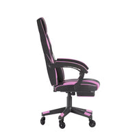 Chaise de jeu Flash Furniture X40, chaise d'ordinateur de course avec dossier et accoudoirs entièrement inclinables et roulettes transparentes, repose-pieds coulissant