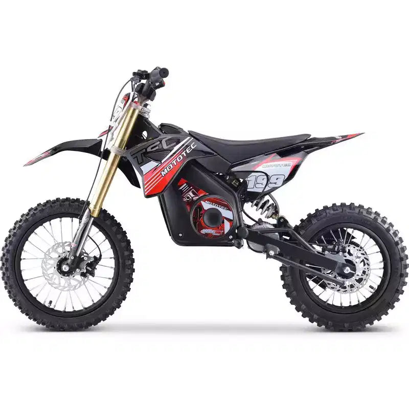 MotoTec Moto cross électrique Pro 48 V 1500 W Lithium Rouge