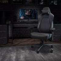 Flash Furniture Falco Chaise de jeu ergonomique à dossier haut réglable avec accoudoirs 4D, oreiller appui-tête et support lombaire réglable