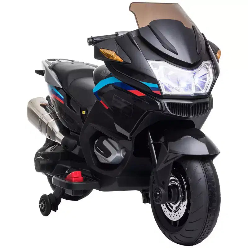 Moto Aosom pour enfants avec roues d'entraînement, jouet porteur au design de moteur rugissant pour les 3-8 ans, mini-moto à haute adhérence avec musique lumineuse