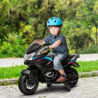 Moto Aosom pour enfants avec roues d'entraînement, jouet porteur au design de moteur rugissant pour les 3-8 ans, mini-moto à haute adhérence avec musique lumineuse