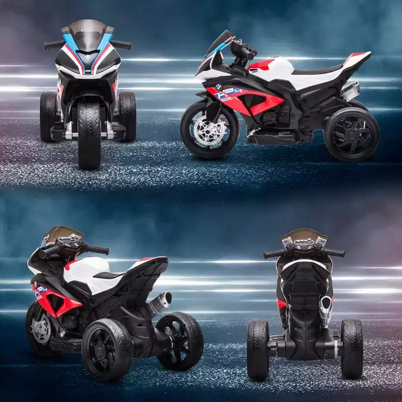 Aosom Moto électrique pour enfants BMW HP4 sous licence avec 3 roues, batterie 6V et musique, pour filles et garçons de 18 à 60 mois