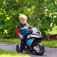 Aosom Moto électrique pour enfants BMW HP4 sous licence avec 3 roues, batterie 6V et musique, pour filles et garçons de 18 à 60 mois