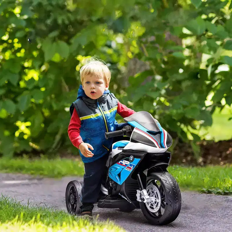Aosom Moto électrique pour enfants BMW HP4 sous licence avec 3 roues, batterie 6V et musique, pour filles et garçons de 18 à 60 mois