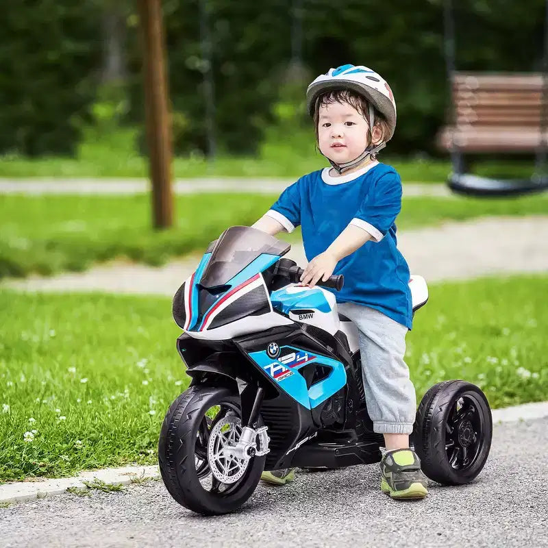 Aosom Moto électrique pour enfants BMW HP4 sous licence avec 3 roues, batterie 6V et musique, pour filles et garçons de 18 à 60 mois