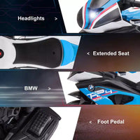 Aosom Moto électrique pour enfants BMW HP4 sous licence avec 3 roues, batterie 6V et musique, pour filles et garçons de 18 à 60 mois