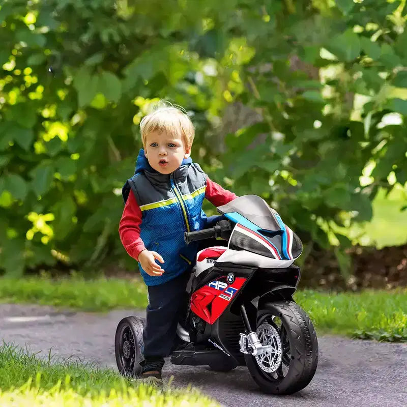 Aosom Moto électrique pour enfants BMW HP4 sous licence avec 3 roues, batterie 6V et musique, pour filles et garçons de 18 à 60 mois