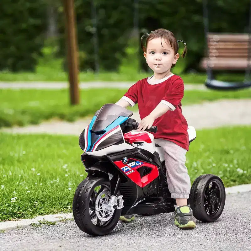 Aosom Moto électrique pour enfants BMW HP4 sous licence avec 3 roues, batterie 6V et musique, pour filles et garçons de 18 à 60 mois