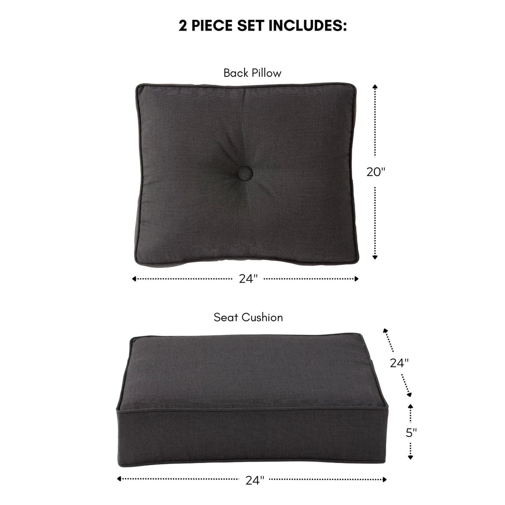 Sunbrella Ensemble de coussins d'extérieur à assise profonde premium 2 pièces