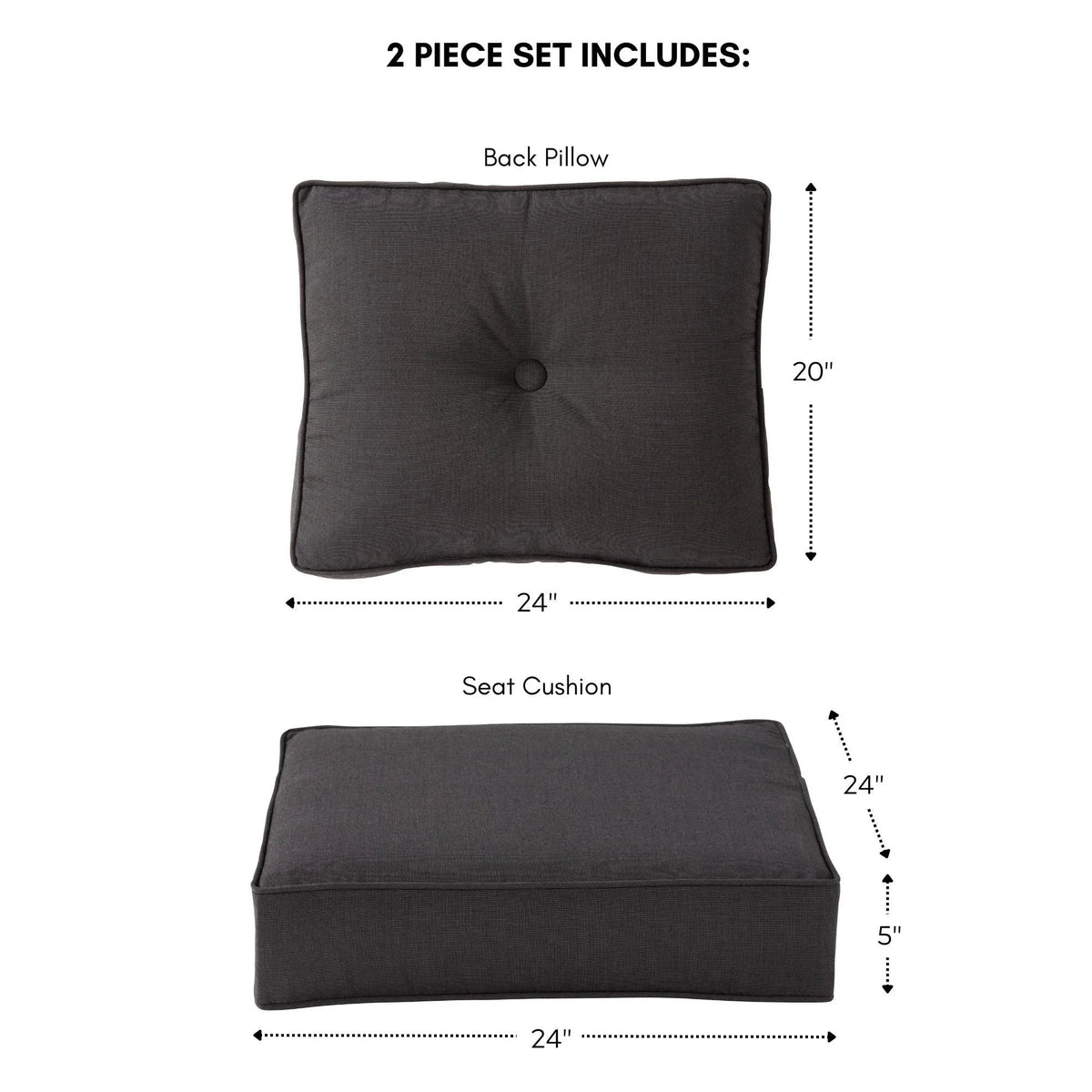 Sunbrella Ensemble de coussins d'extérieur à assise profonde premium 2 pièces