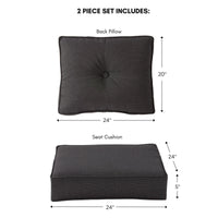 Sunbrella Ensemble de coussins d'extérieur à assise profonde premium 2 pièces
