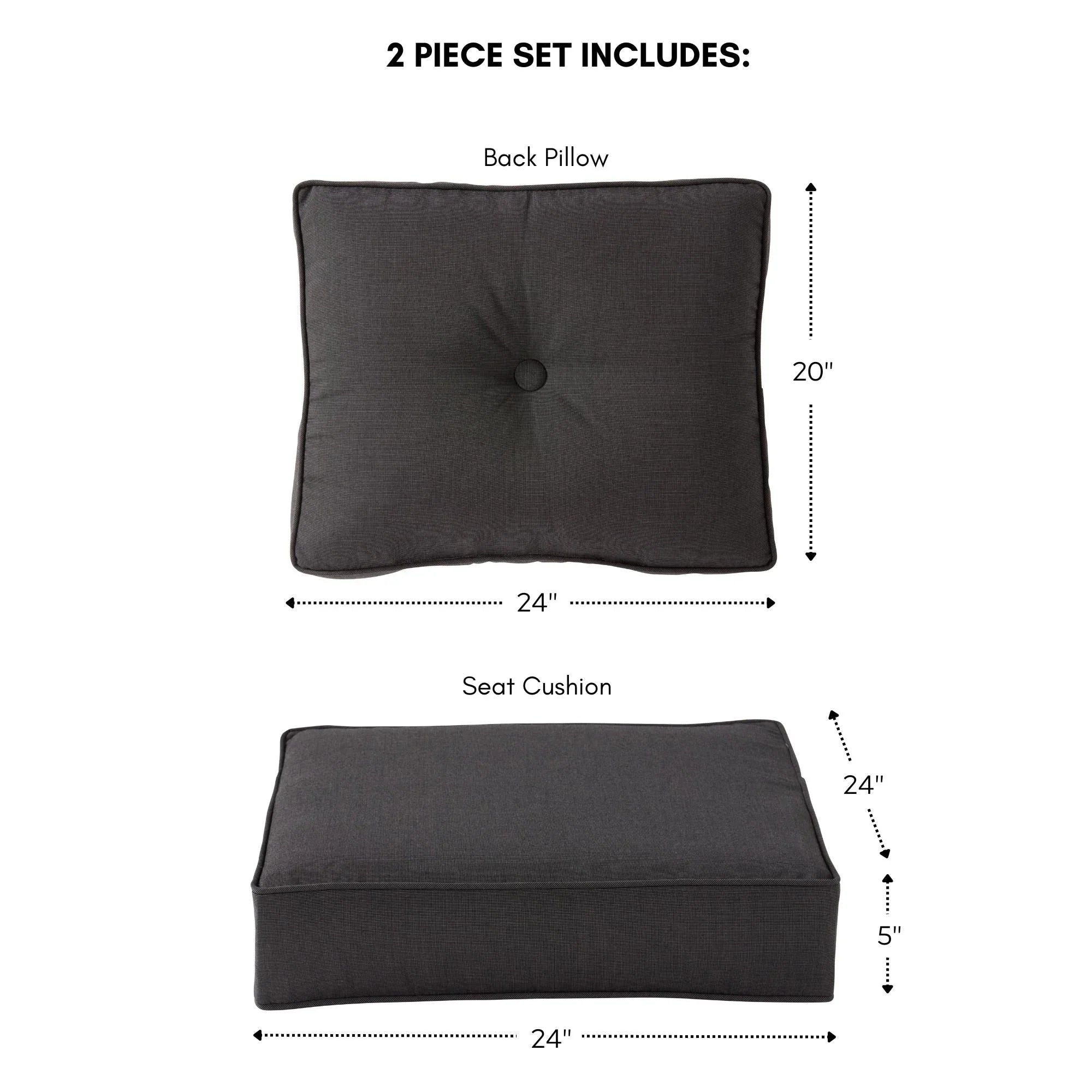 Sunbrella Ensemble de coussins d'extérieur à assise profonde premium 2 pièces