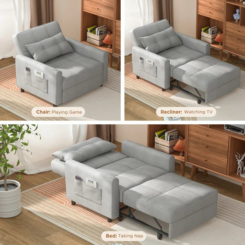 Canapé-lit réglable 3 en 1, fauteuil-canapé escamotable, lit pliant convertible pour salon