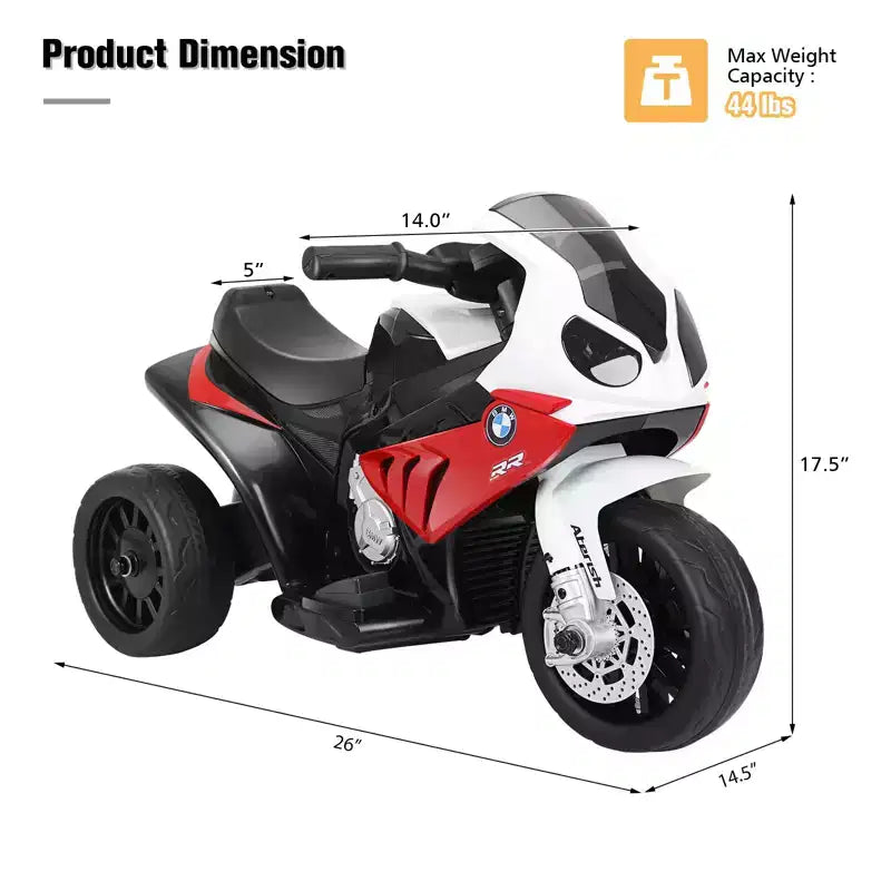 Costway Moto électrique 6 V pour enfants à 3 roues