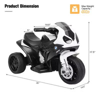 Costway Moto électrique 6 V pour enfants à 3 roues