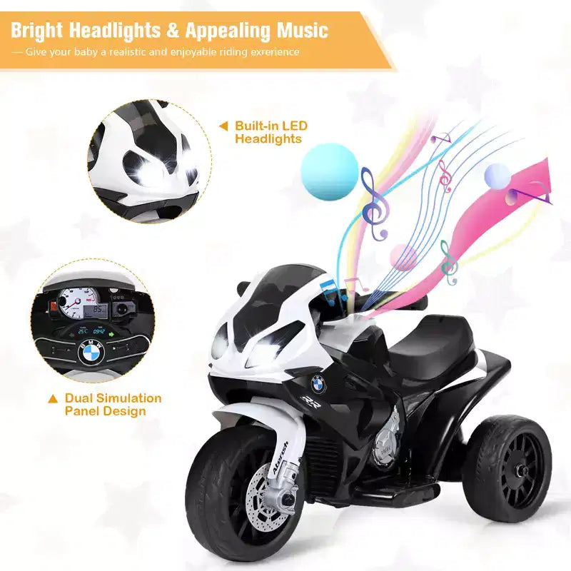 Costway Moto électrique 6 V pour enfants à 3 roues