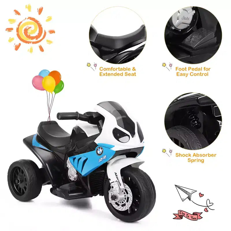 Costway Moto électrique 6 V pour enfants à 3 roues