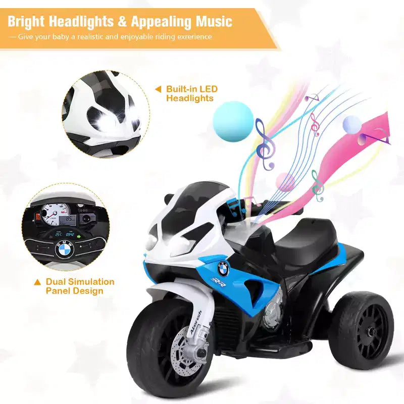 Costway Moto électrique 6 V pour enfants à 3 roues