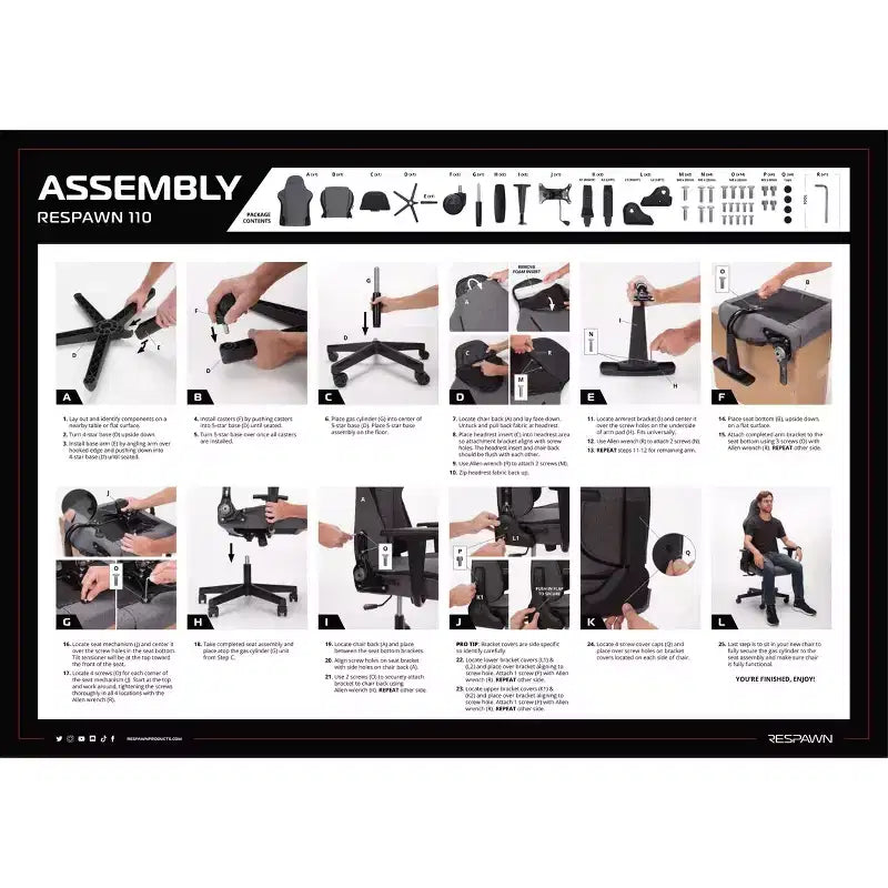 Chaise de jeu ergonomique RESPAWN 110