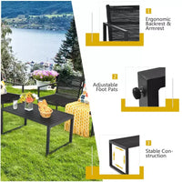 Costway Ensemble de mobilier de conversation de patio 4 pièces - Canapé, causeuse, accoudoir, pour jardin et terrasse
