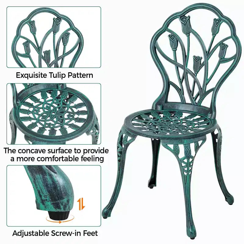 Ensemble de table de bistrot d'extérieur Yaheetech 3 pièces pour jardin et arrière-cour