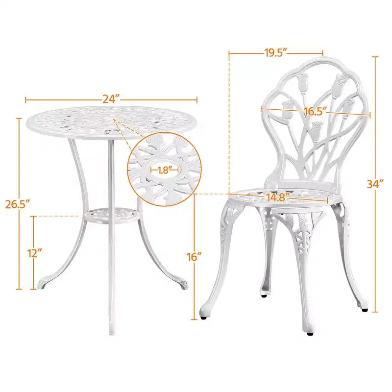 Ensemble de table de bistrot d'extérieur Yaheetech 3 pièces pour jardin et arrière-cour