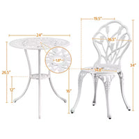Ensemble de table de bistrot d'extérieur Yaheetech 3 pièces pour jardin et arrière-cour