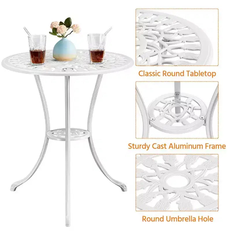 Ensemble de table de bistrot d'extérieur Yaheetech 3 pièces pour jardin et arrière-cour