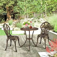 Ensemble de table de bistrot d'extérieur Yaheetech 3 pièces pour jardin et arrière-cour