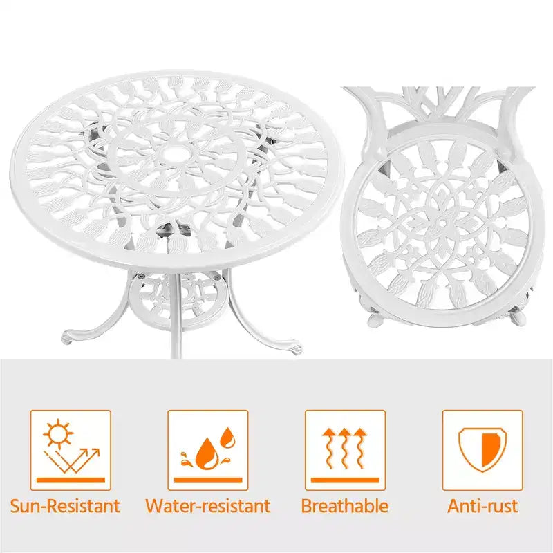 Ensemble de table de bistrot d'extérieur Yaheetech 3 pièces pour jardin et arrière-cour