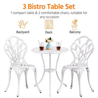Ensemble de table de bistrot d'extérieur Yaheetech 3 pièces pour jardin et arrière-cour