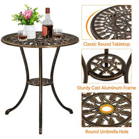 Ensemble de table de bistrot d'extérieur Yaheetech 3 pièces pour jardin et arrière-cour