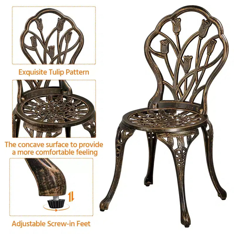 Ensemble de table de bistrot d'extérieur Yaheetech 3 pièces pour jardin et arrière-cour