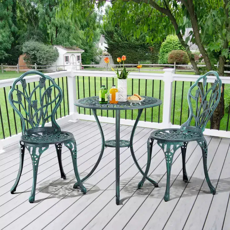Ensemble de table de bistrot d'extérieur Yaheetech 3 pièces pour jardin et arrière-cour