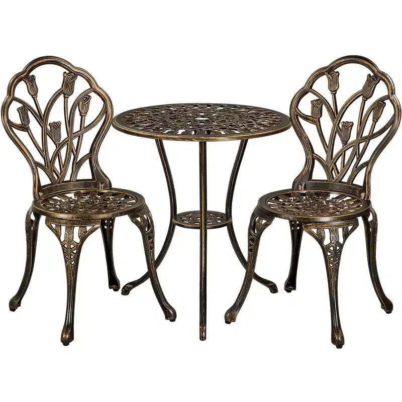 Yaheetech 3 Piece Outdoor Bistro Table Set for Garden Backyard