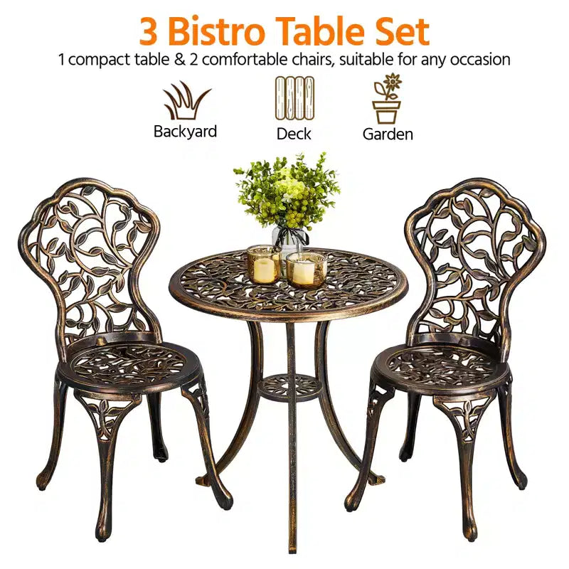 Ensemble de bistrot d'extérieur 3 pièces Yaheetech